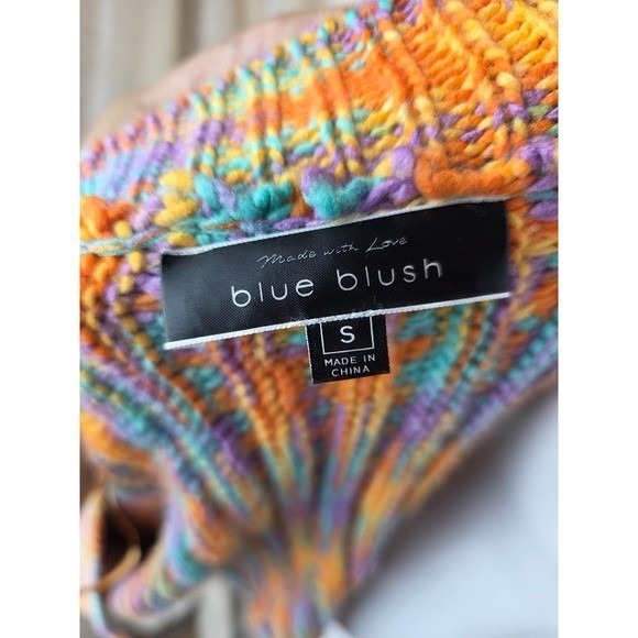 Multi Color Striped Chunky Knit V Neck Sweater Size‎ S - Picture 3 of 3